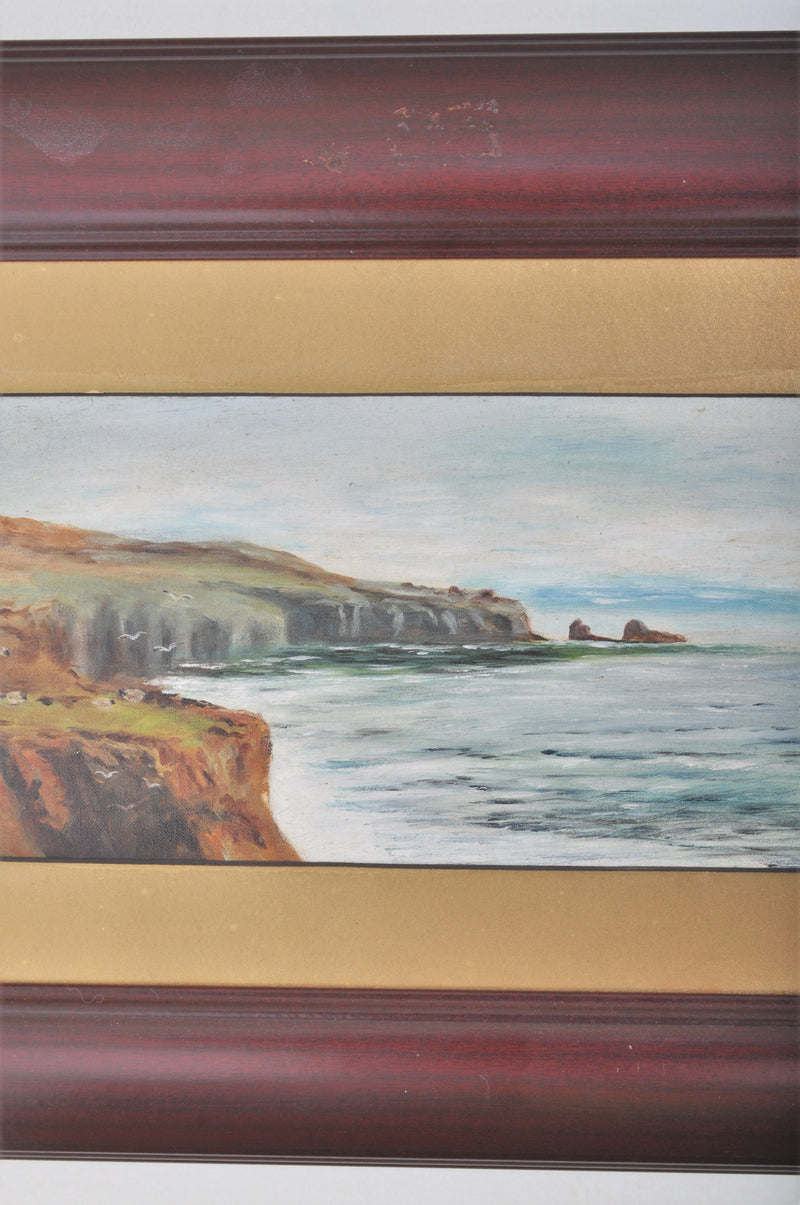 Antique Oil on Panel Seascape of the Pacific Coast, Circa 1900
