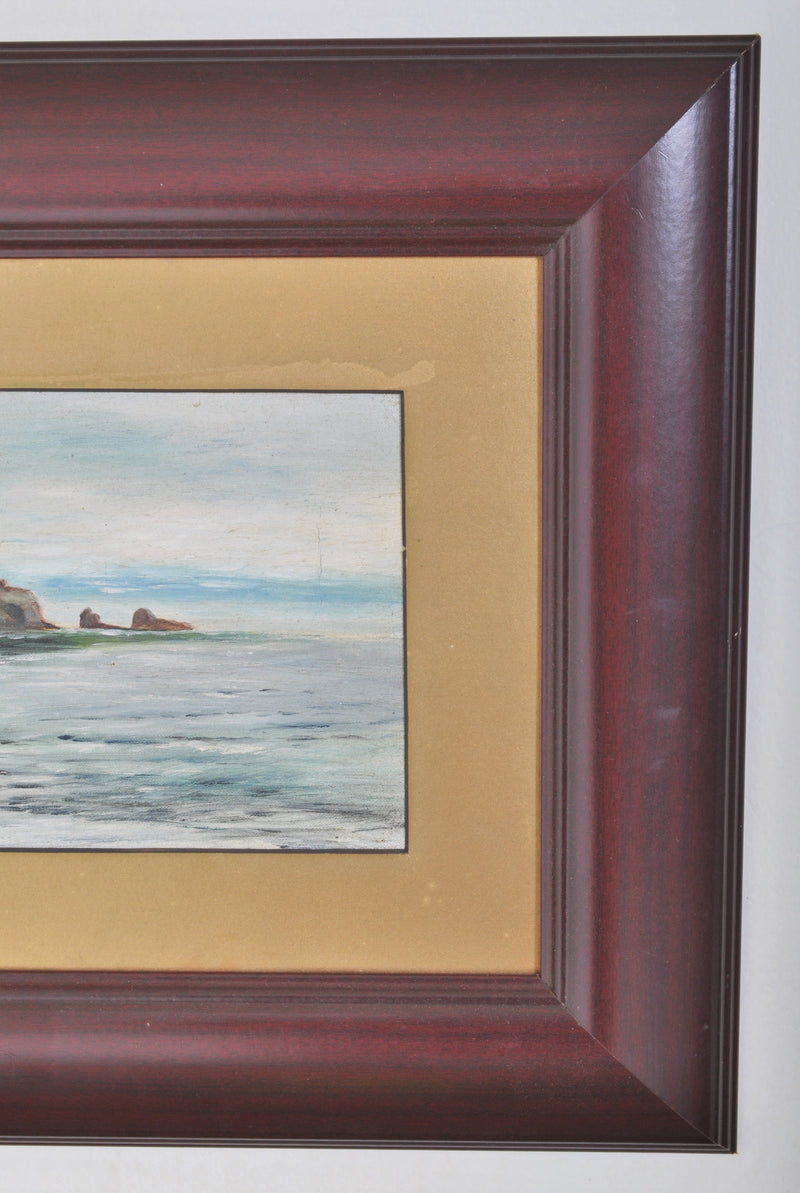Antique Oil on Panel Seascape of the Pacific Coast, Circa 1900