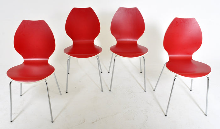 Set of 4 Mid-Century Modern Two-Tone Ant Chairs, 1960s