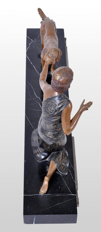 Art Deco Bronze / Spelter Figural Group by Enrique Molins-Balleste, circa 1930