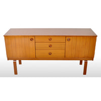 Mid-Century Modern Danish Style Credenza in Teak by Schreiber Furniture, 1960s