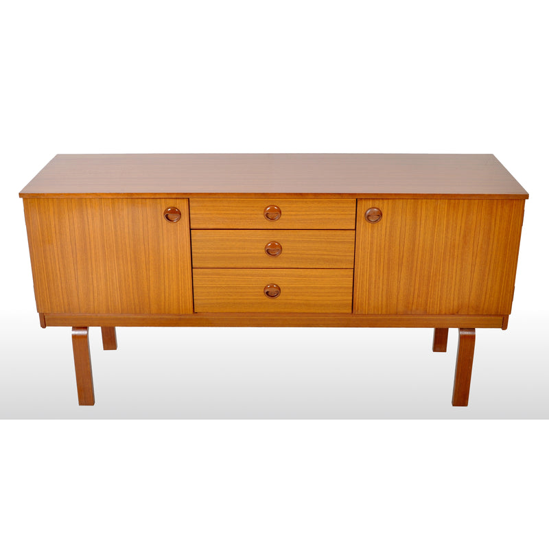 Mid-Century Modern Danish Style Credenza in Teak by Schreiber Furniture, 1960s