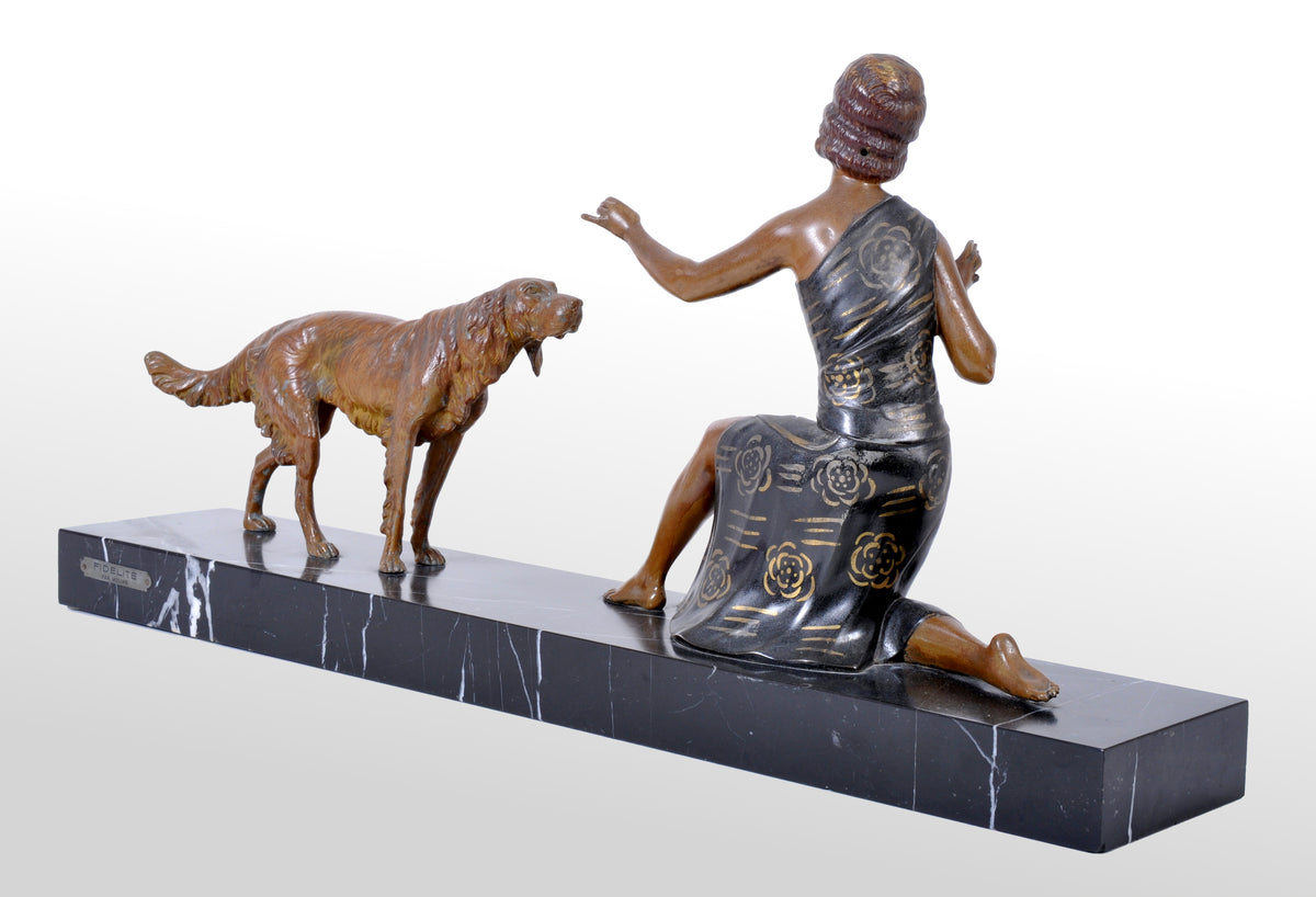 Art Deco Bronze / Spelter Figural Group by Enrique Molins-Balleste, circa 1930