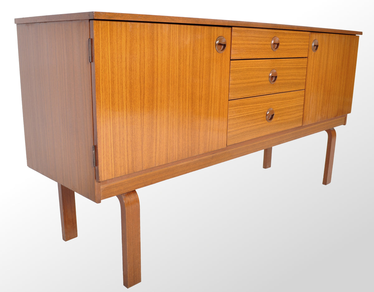 Mid-Century Modern Danish Style Credenza in Teak by Schreiber Furniture, 1960s