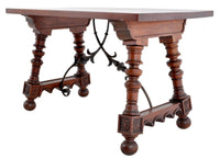 Antique Spanish Baroque Walnut Trestle Table, Circa 1880