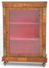 Antique Victorian Walnut Pier Display Cabinet, Circa 1880