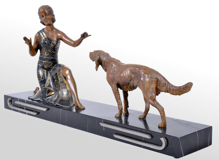 Art Deco Bronze / Spelter Figural Group by Enrique Molins-Balleste, circa 1930