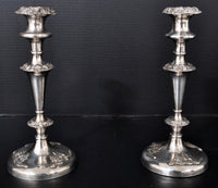 Pair of Antique Continental Silver Candlesticks, Circa 1880
