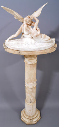 Antique Italian 'Grande Tour' Marble and Alabaster Statue, "Cupid and Psyche," after Canova, Circa 1880