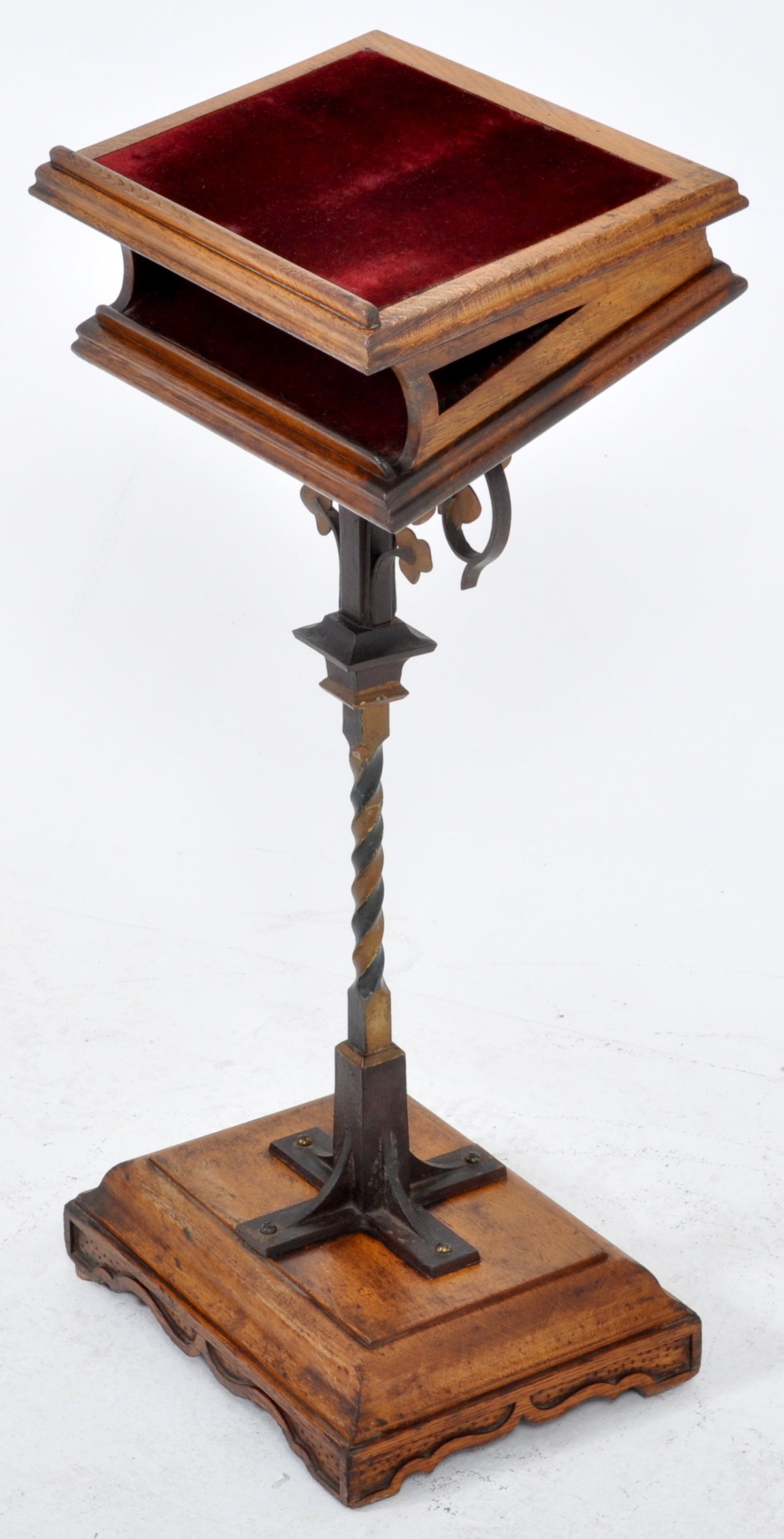 Antique English Oak and Wrought Iron Arts and Crafts Lectern/Bookrest, Circa 1890