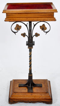 Antique English Oak and Wrought Iron Arts and Crafts Lectern/Bookrest, Circa 1890