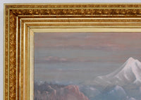 "Mount Hood, Oregon," Monumental Antique Oil on Canvas by Cyrus Adams Reed, Circa 1875