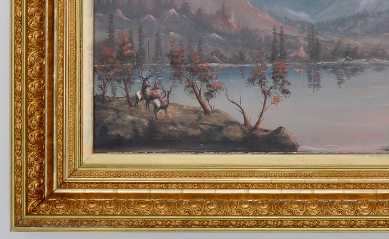 "Mount Hood, Oregon," Monumental Antique Oil on Canvas by Cyrus Adams Reed, Circa 1875
