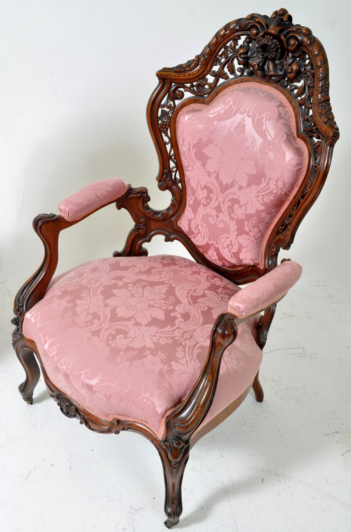 Pair of John Henry Belter of New York Carved and Laminated Rosewood Chairs, Circa 1855