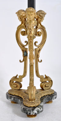 Antique French Gilded Bronze Candelabra/Torchier, Circa 1880