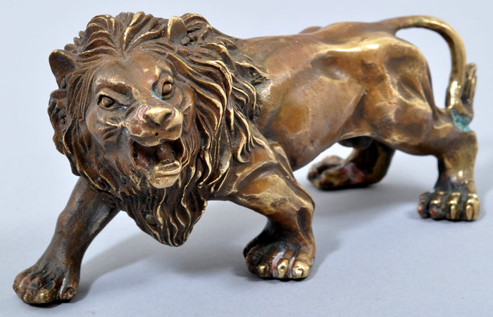 Antique Cast Bronze Figure/Statue/Sculpture of a Lion, Circa 1850