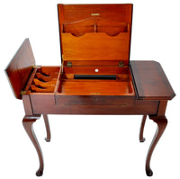 Antique English Mahogany "Britisher" Writing Table / Desk by Robertson & Colman Ltd. of Norwich, Circa 1910