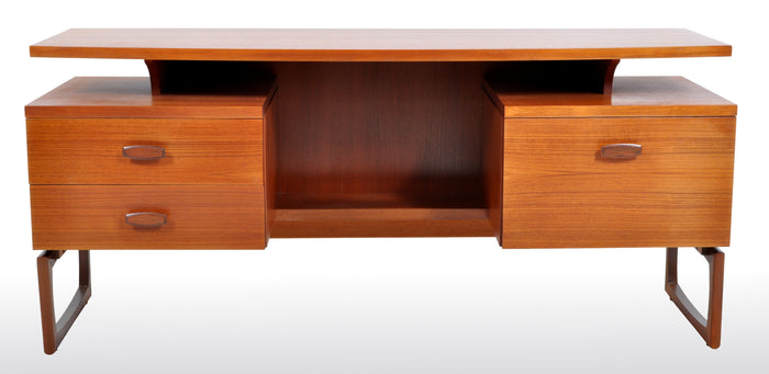 Mid-Century Modern Danish Style Teak Floating Top Desk by Ib Kofod-Larsen for G Plan, 1960s