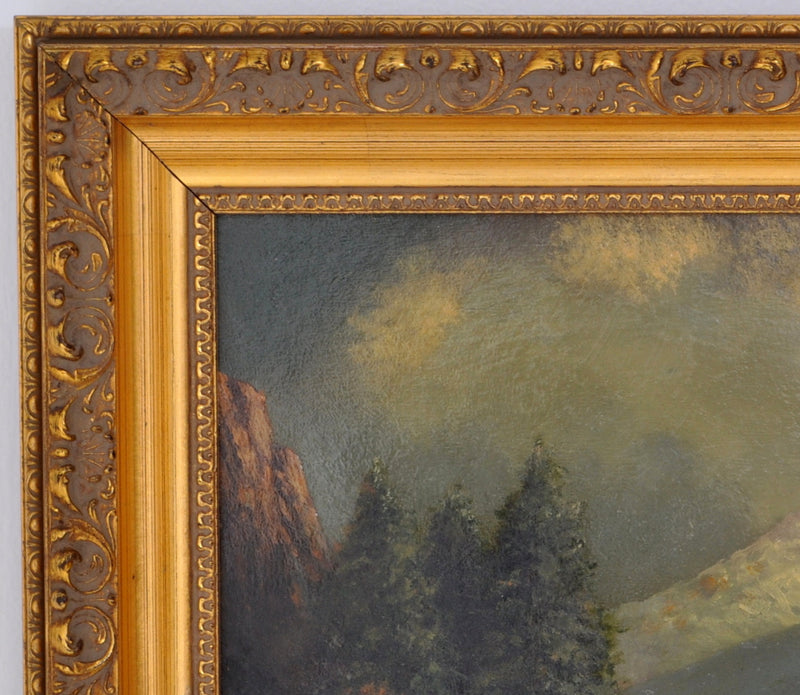 Antique Oil on Board Painting of Mount Shasta, California by the Oregon Artist Eliza Barchus (1857-1959), Circa 1910