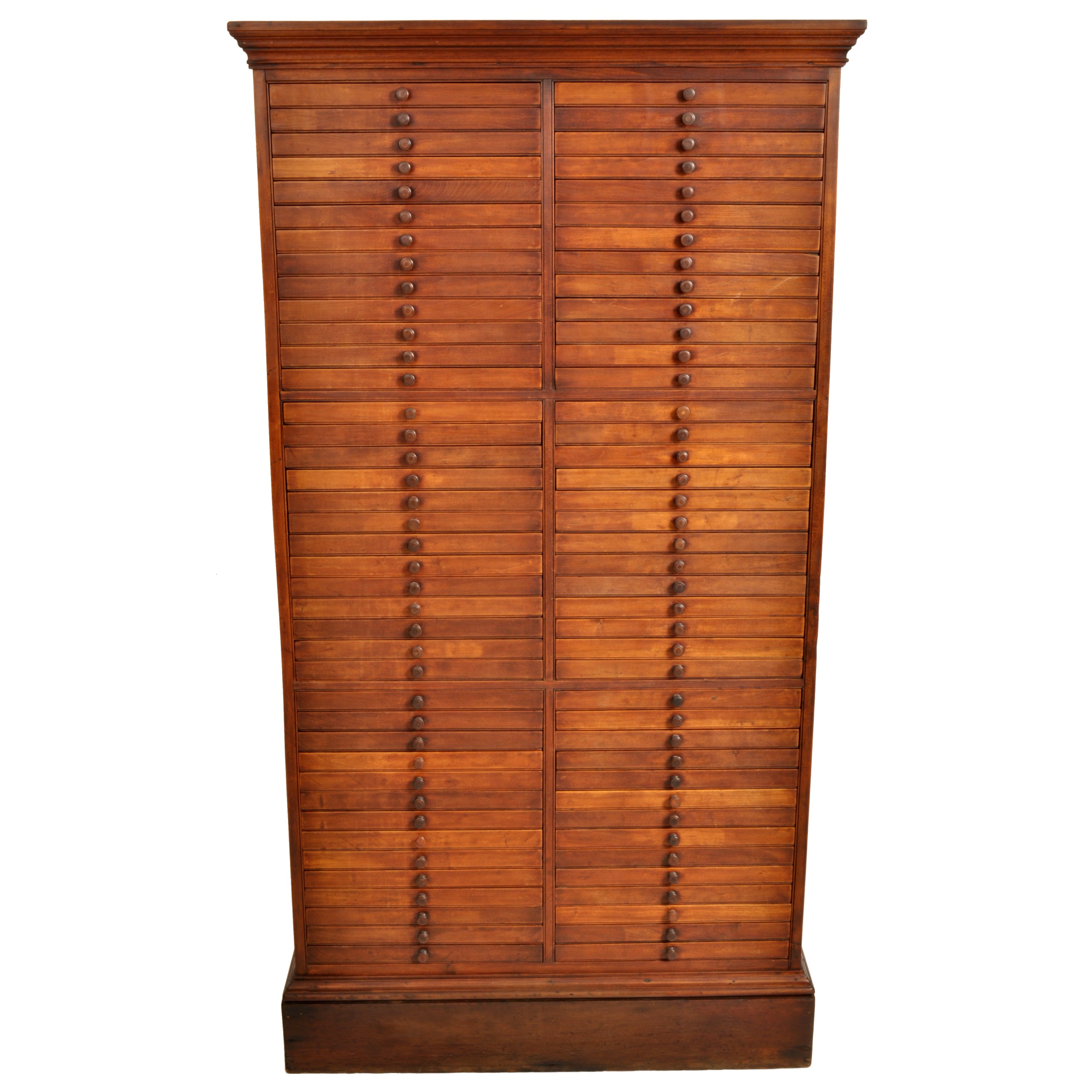 Antique Printer's Letterpress Flatfile 80 Drawer Walnut