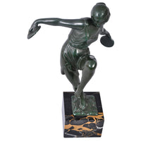 French Art Deco Bronze Female Cymbal Dancer Statue / Figure by Pierre Le Faguays (1892-1962), circa 1925