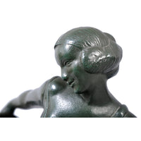 French Art Deco Bronze Female Cymbal Dancer Statue / Figure by Pierre Le Faguays (1892-1962), circa 1925