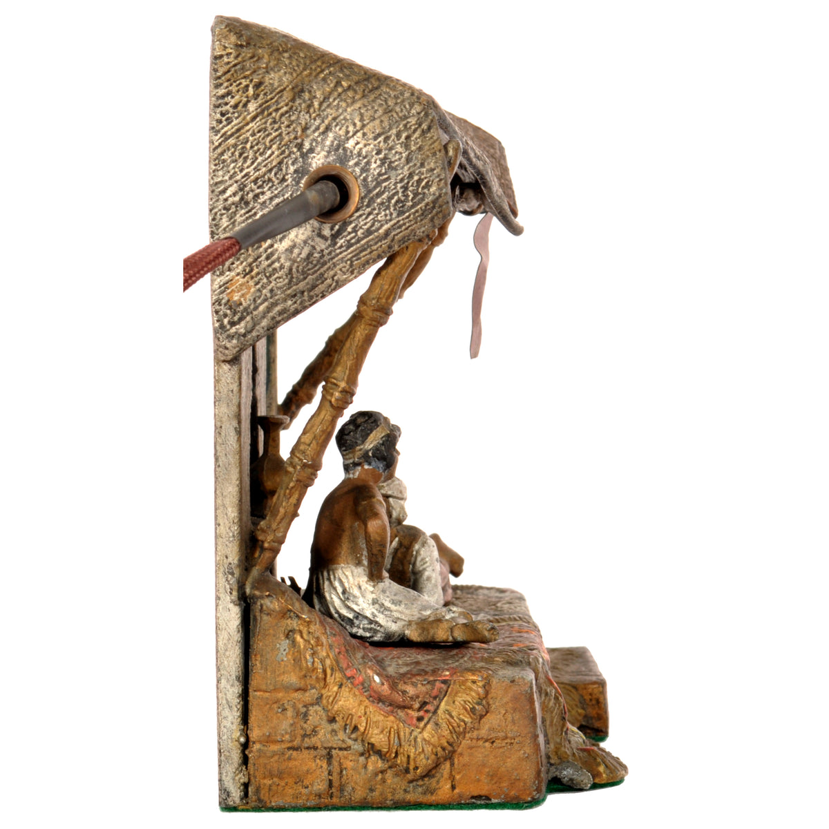 Antique Cold-Painted Austrian Bronze Arab Orientalist Figural Statue Lamp, circa 1920