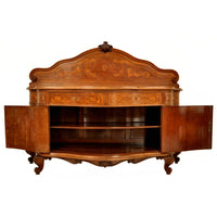 Antique German Baroque Inlaid Marquetry Cabinet / Sideboard / Buffet / Server, circa 1880