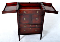Antique English Mahogany Gentleman's "Beau Brummell" Wash Stand with Mirror, Circa 1795