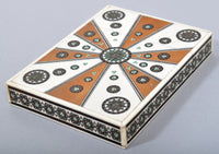 Antique Anglo Indian Vizagapatam Ivory and Sandalwood Micro-Mosaic Calling Card Case, Circa 1870