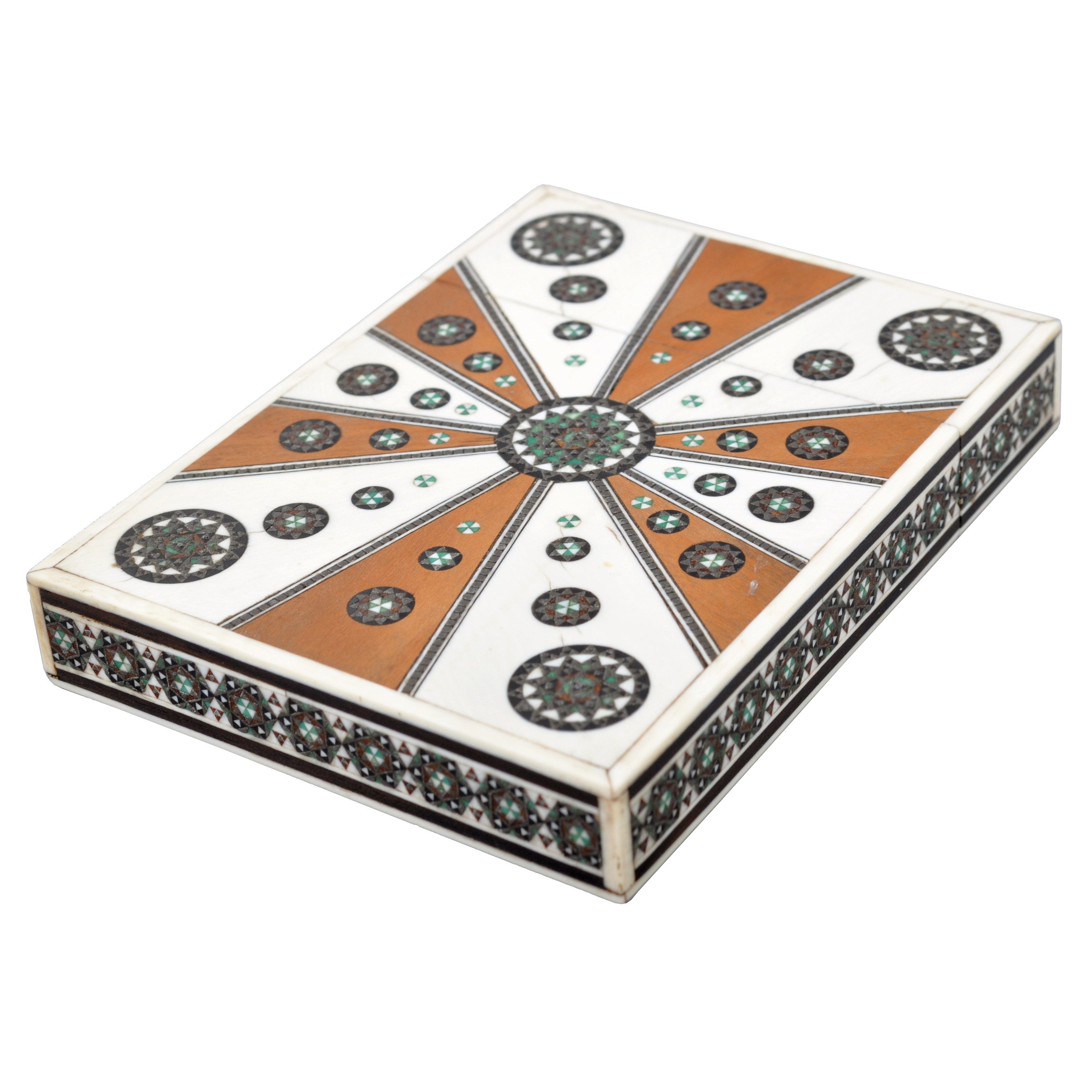 Antique Anglo Indian Vizagapatam Ivory and Sandalwood Micro-Mosaic