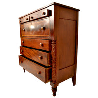 Antique American Federal Classical Period Mahogany Butler's Secretary Dresser, NY, circa 1830