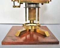 Antique 19th Century Victorian Brass Microscope in Carrying Case by M. Pillischer of London, Circa 1865