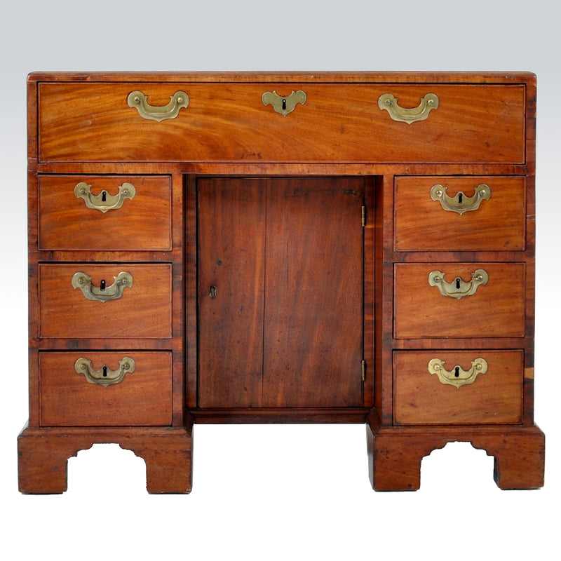 Antique George III Mahogany Kneehole Desk, Circa 1780
