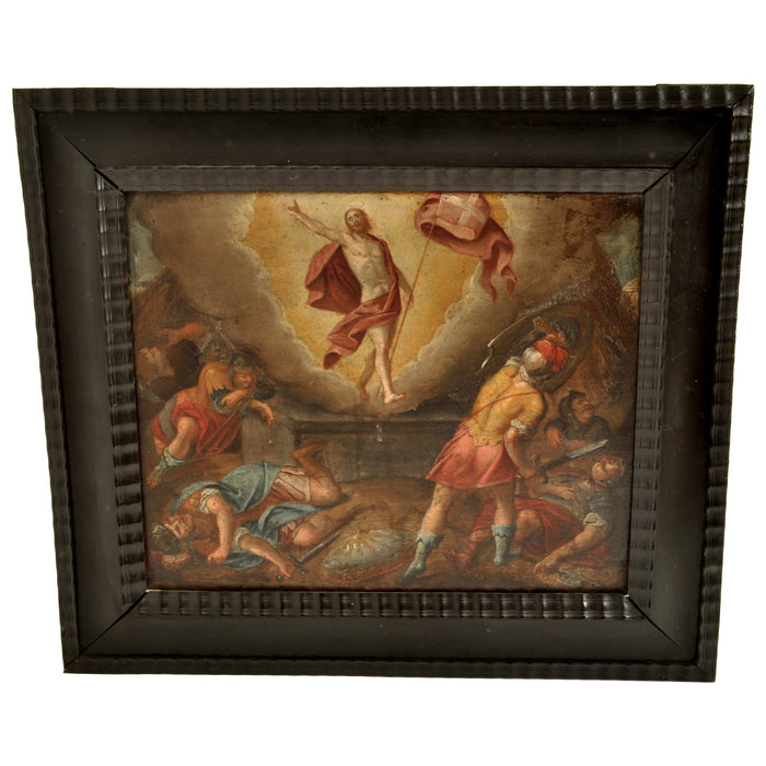Antique 16th Century Northern Renaissance Old Master Oil Panel Religious Scene, Circa 1590