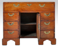 Antique George III Mahogany Kneehole Desk, Circa 1780