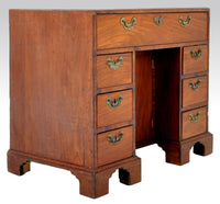 Antique George III Mahogany Kneehole Desk, Circa 1780