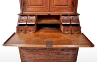 Antique French Provincial Oak Secretary/Bureau Bookcase, Circa 1770