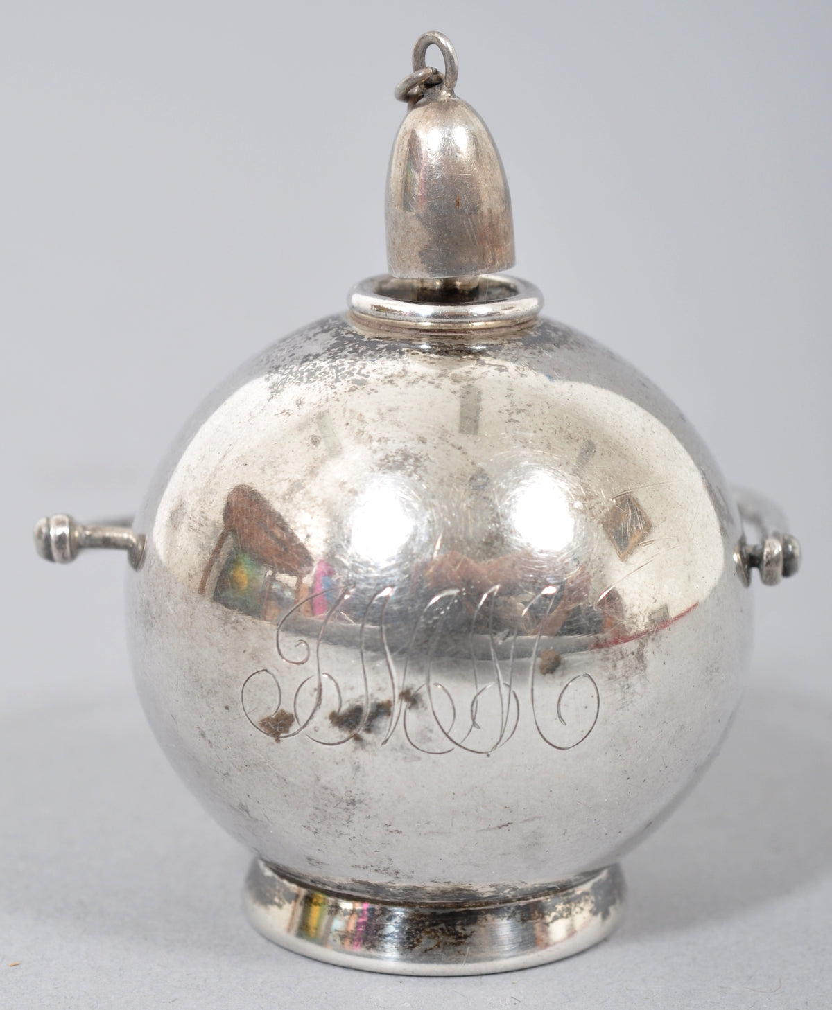 Antique Victorian American Sterling Silver and Ivory Table Cigar Lighter by Frank M. Whiting Company, Circa 1890