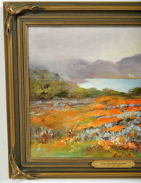 "Poppies and Lupine," Oil on Panel by California Impressionist John Marshall Gamble (25 Nov, 1863 - 7 Apr 1957), Circa 1915