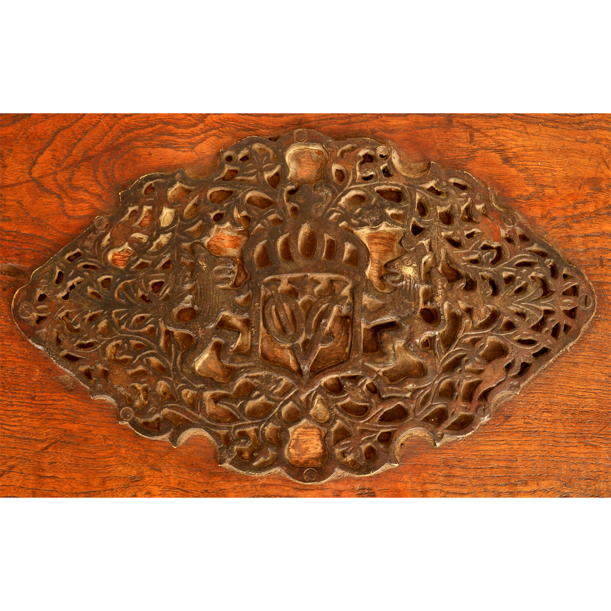Antique 18th Century Dutch East India Company VOC Carved Teak Governor's Chest, circa 1780