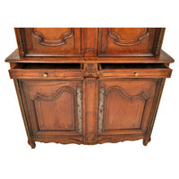 Antique 19th Century French Provincial Fruitwood Buffet a' Deux Corps Dated 1851