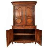 Antique 19th Century French Provincial Fruitwood Buffet a' Deux Corps Dated 1851
