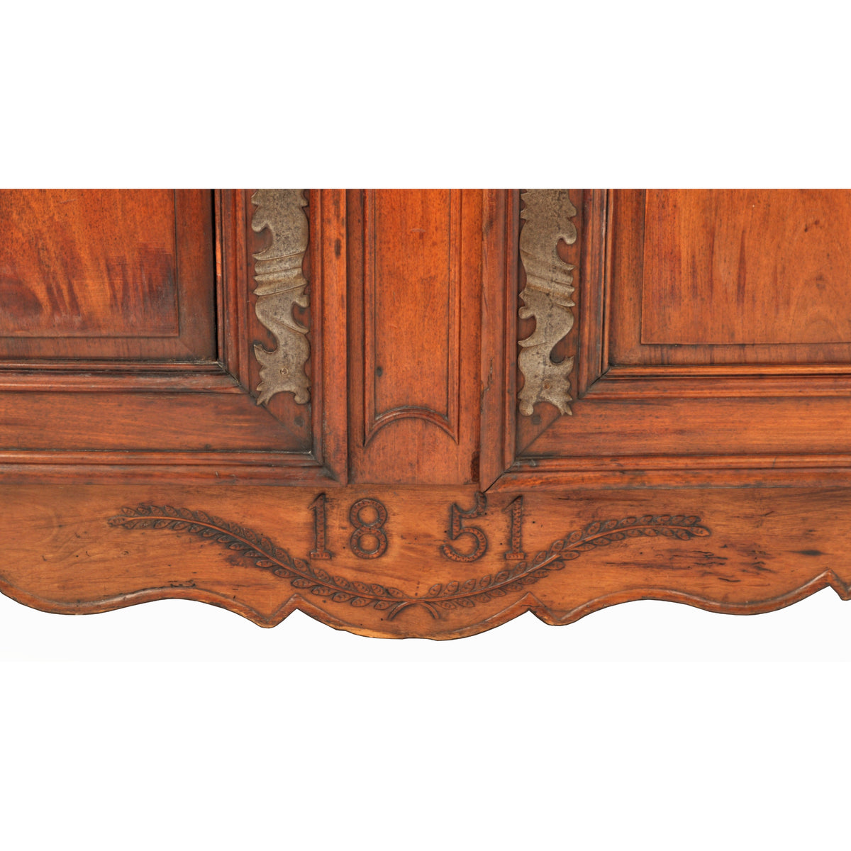 Antique 19th Century French Provincial Fruitwood Buffet a' Deux Corps Dated 1851