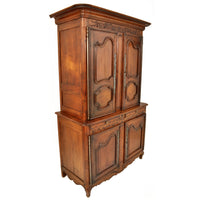 Antique 19th Century French Provincial Fruitwood Buffet a' Deux Corps Dated 1851