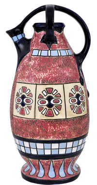 Pair of Large Antique Art Deco Czech Amphora Pottery Pitchers / Vases, Circa 1920