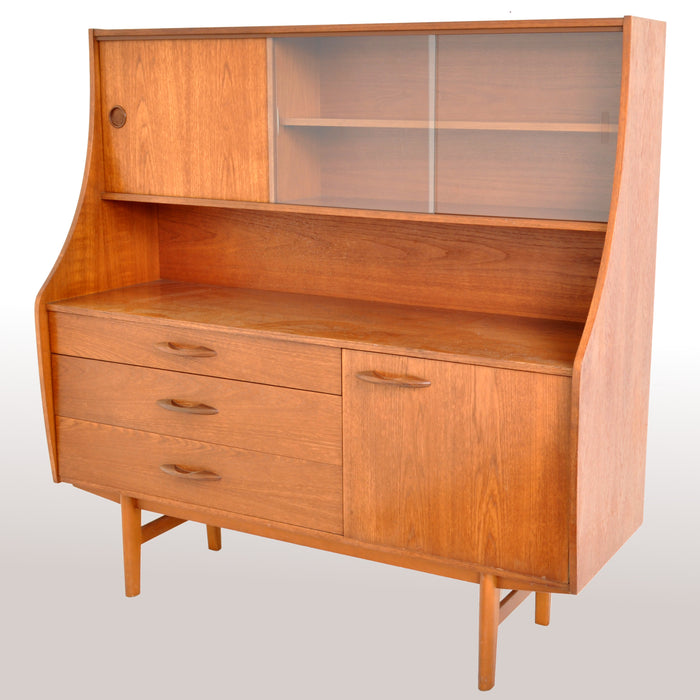 Mid-Century Modern Danish Twin Tier Teak Credenza / Sideboard / Buffet, 1960s