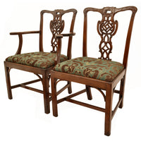 Set of Four Antique 19th Century Carved Mahogany Chippendale Dining Chairs, circa 1890