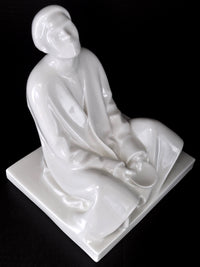 Fine Antique Art Nouveau Schwarzburger Porcelain Sculpture by Ernst Barlach (German 1870-1938), "Blind Beggar," 1906