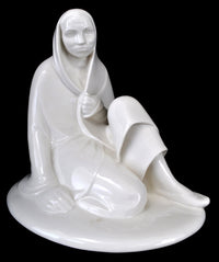 Fine Antique Art Nouveau Schwarzburger Porcelain Sculpture by Ernst Barlach (German 1870-1938), "Peasant Woman," 1906